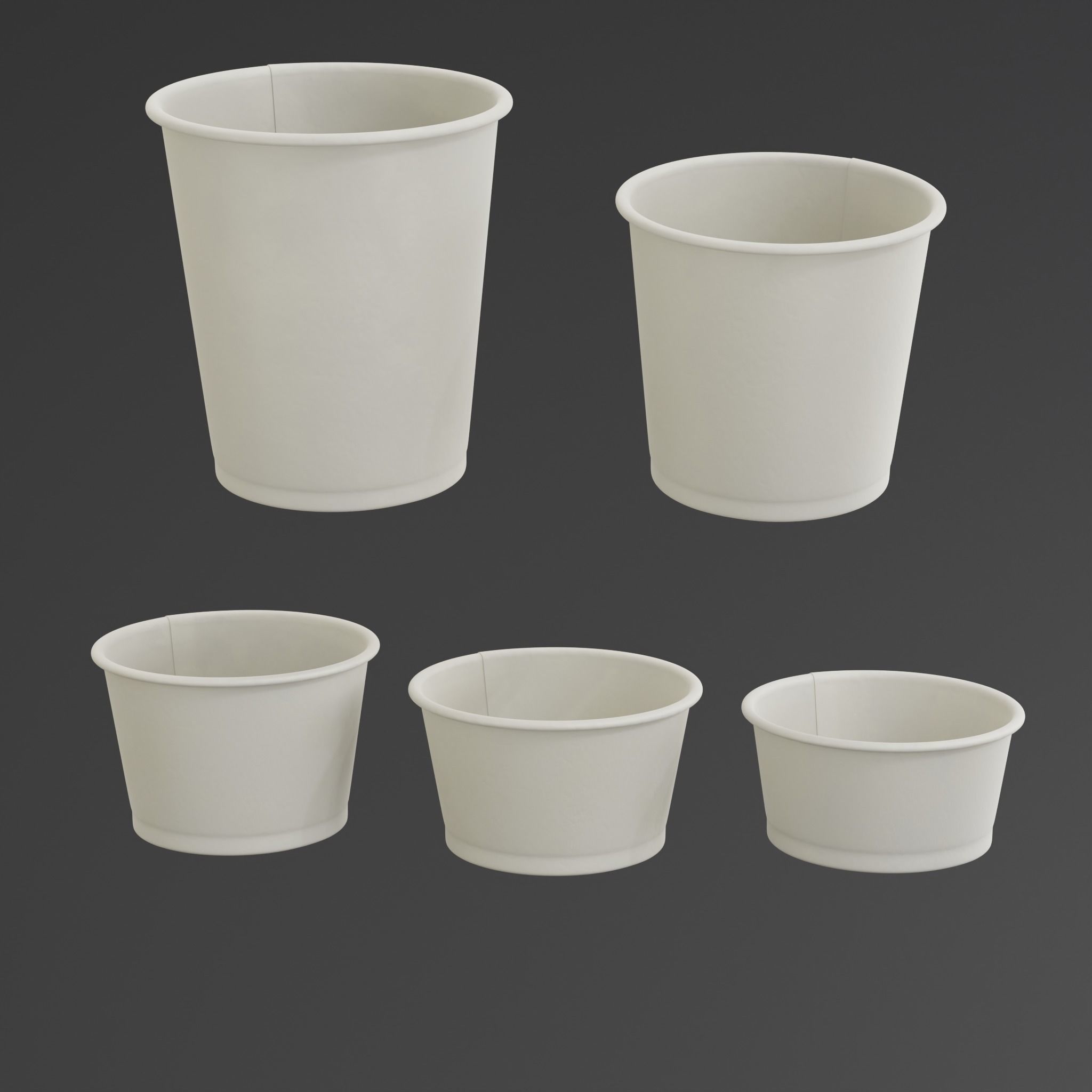 Paper Food Container Collection 3D model_3
