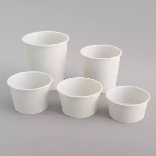 Paper Food Container Collection 3D model