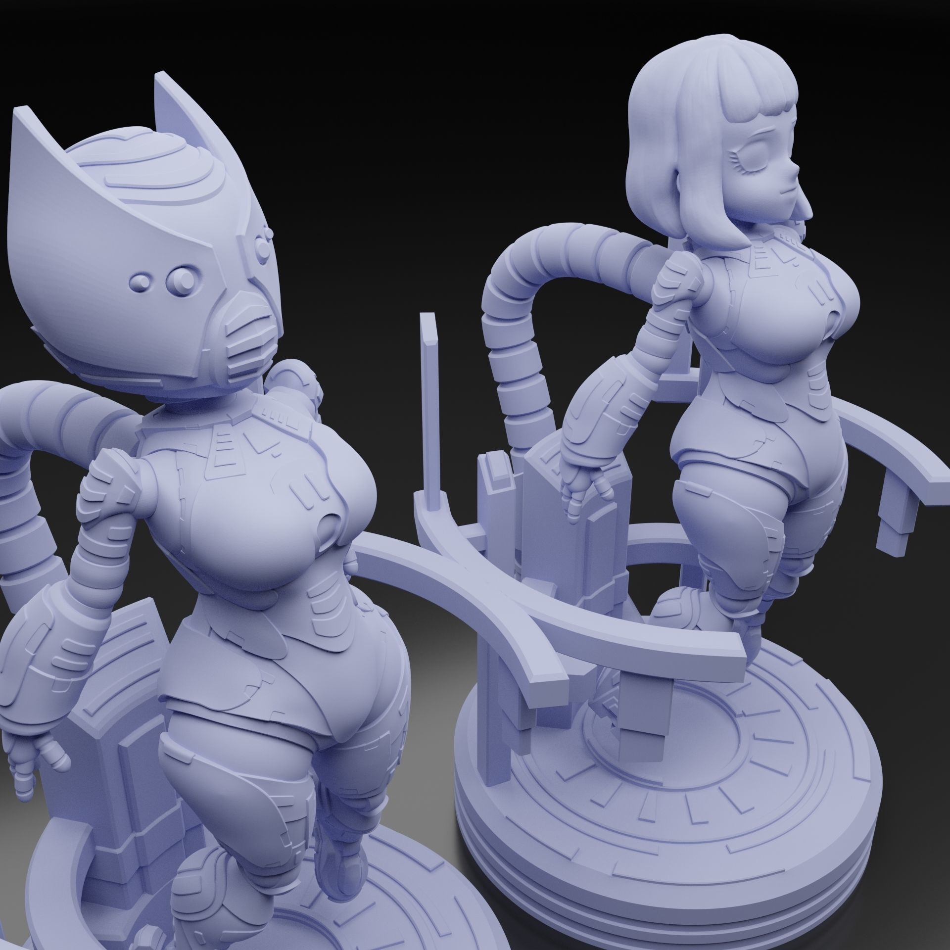 CUTE ROBOT GIRL 3D print model_7