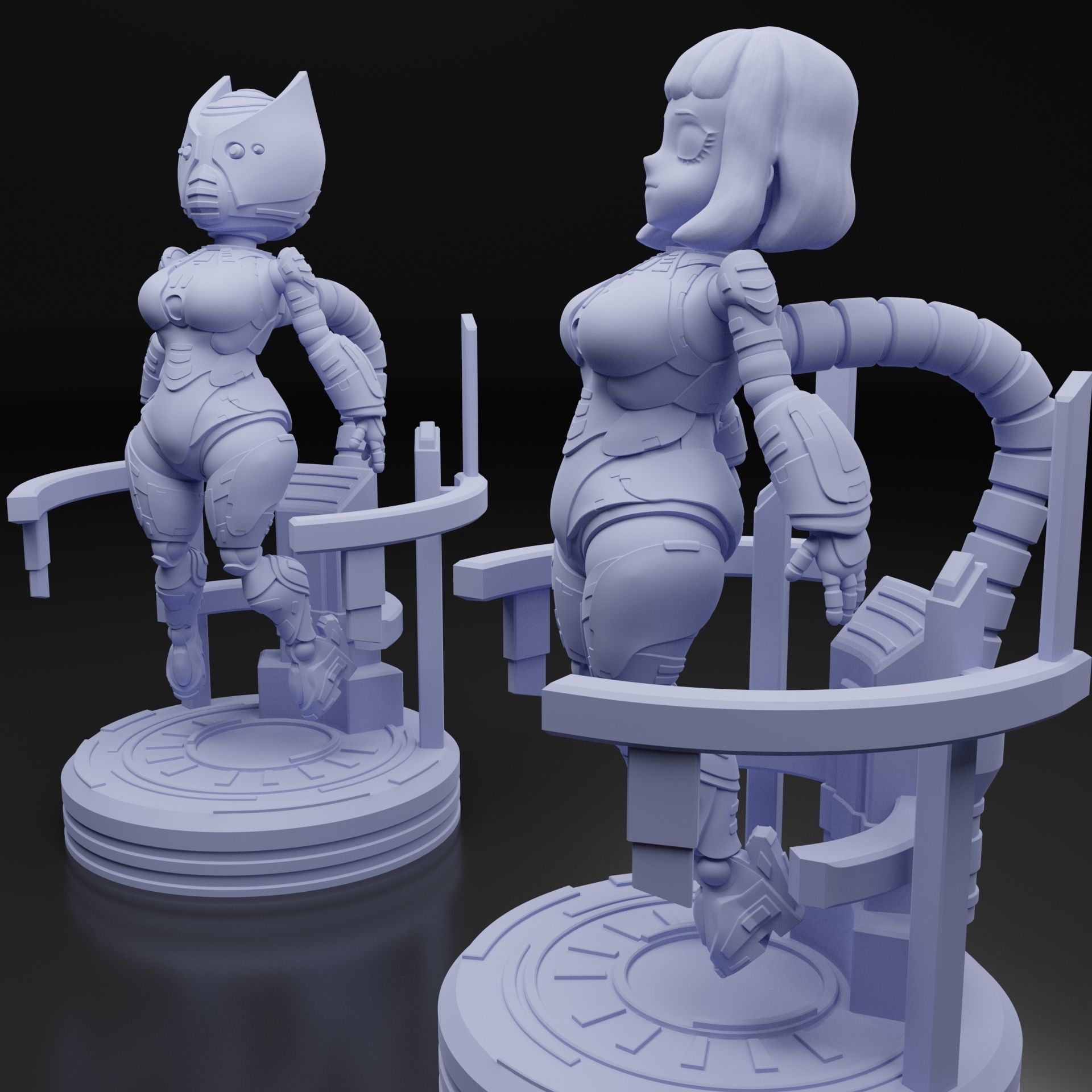 CUTE ROBOT GIRL 3D print model_4