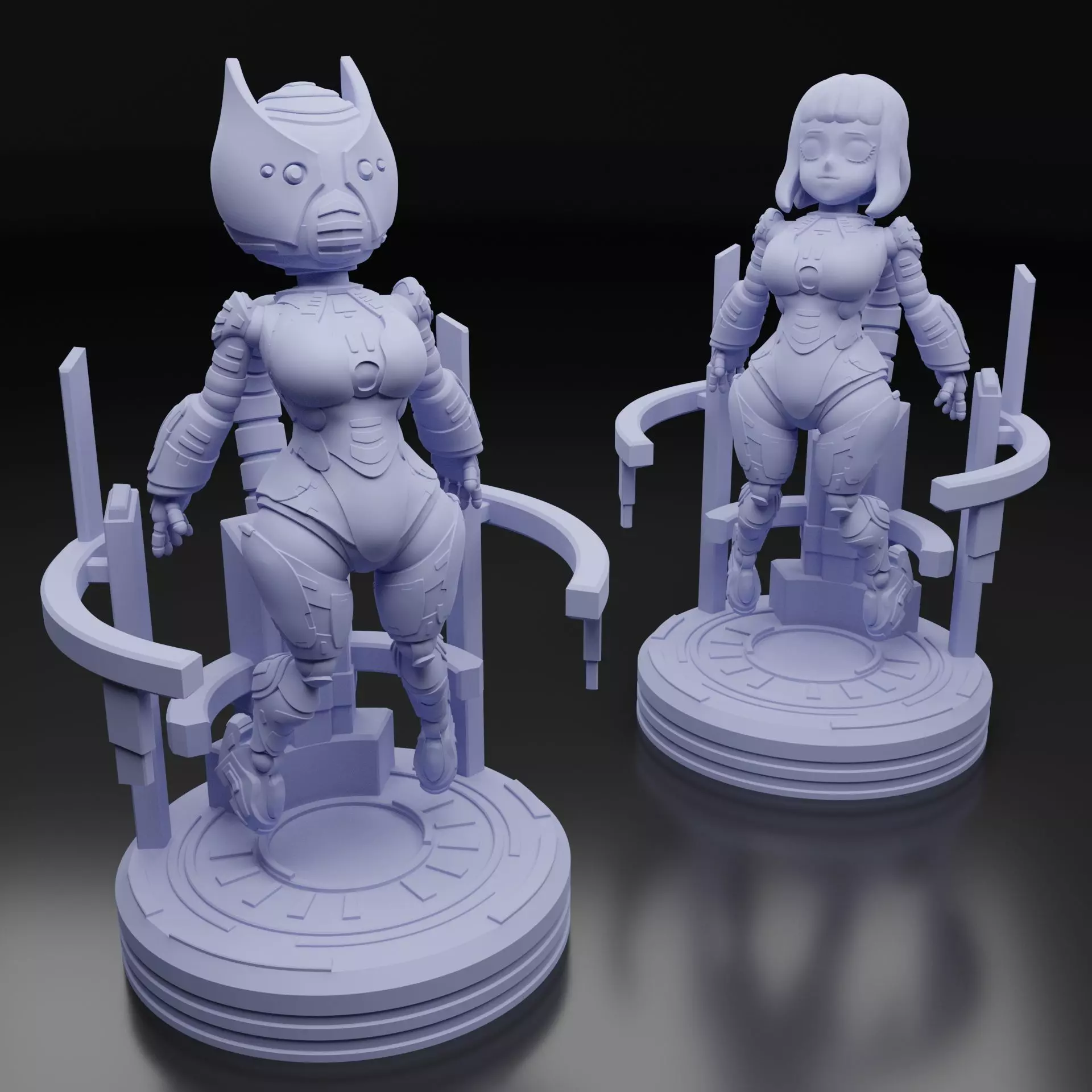 CUTE ROBOT GIRL 3D print model_0