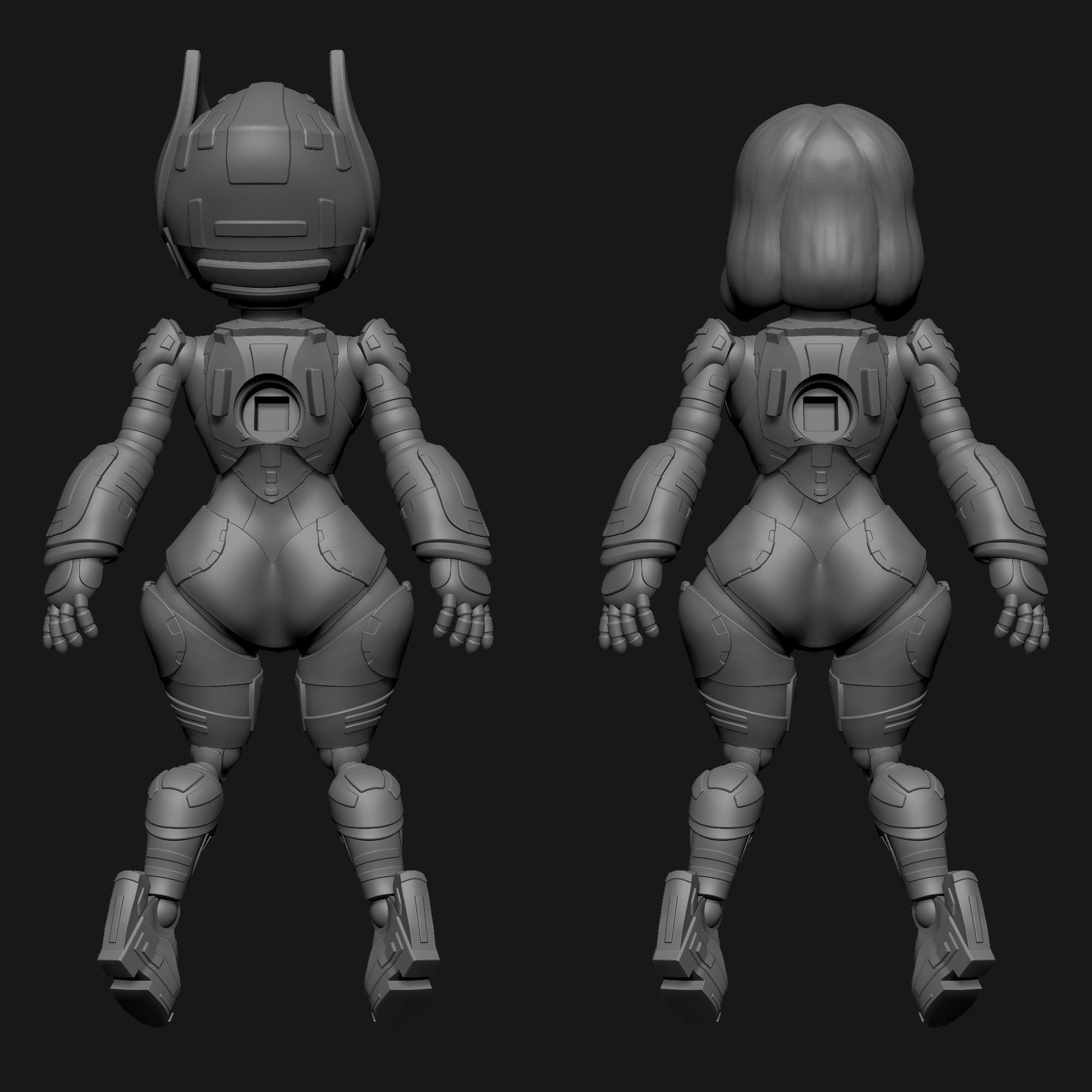 CUTE ROBOT GIRL 3D print model_9