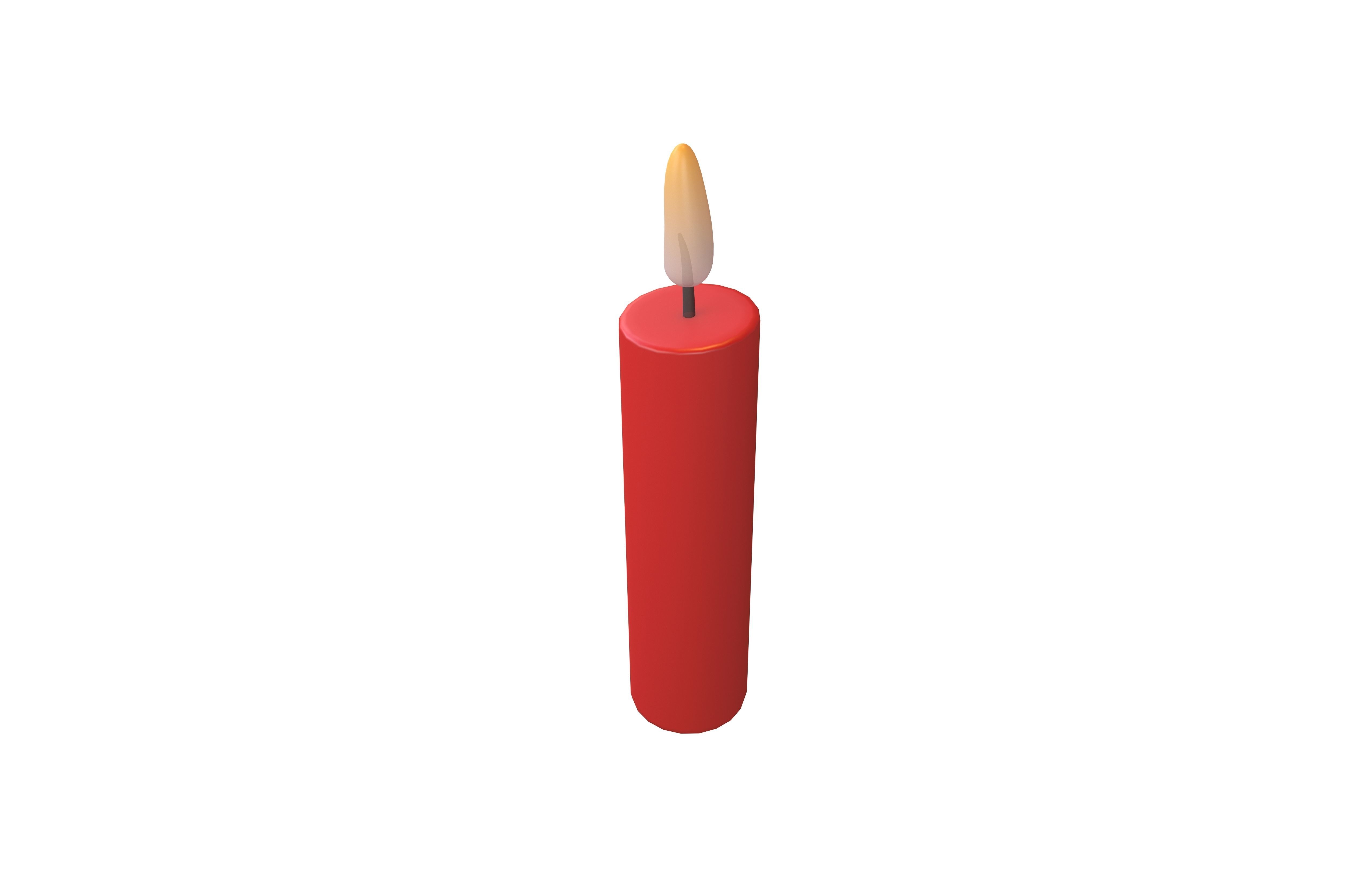 Cartoon Candle V1 001 Low-poly 3D model_2