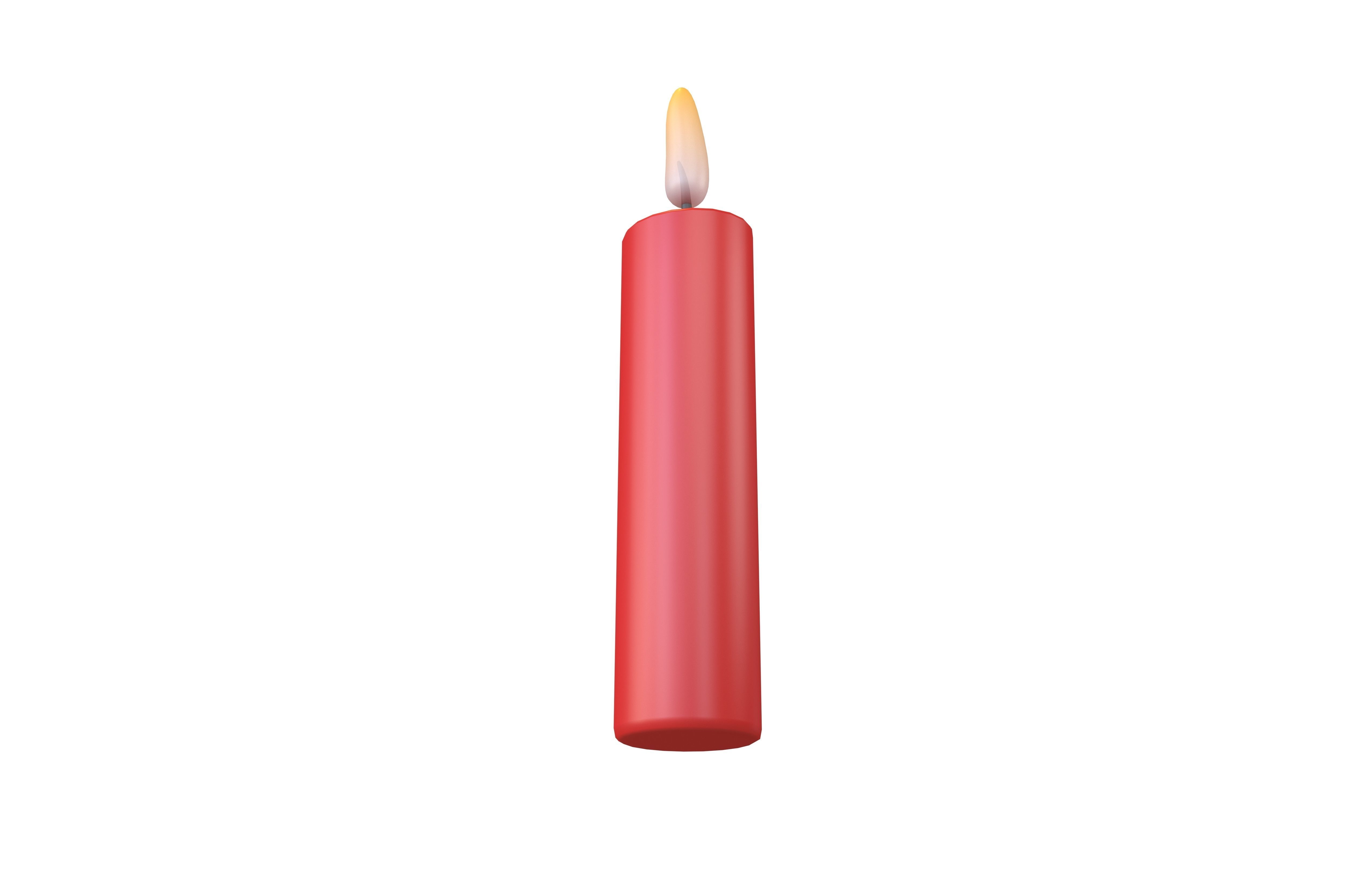 Cartoon Candle V1 001 Low-poly 3D model_3