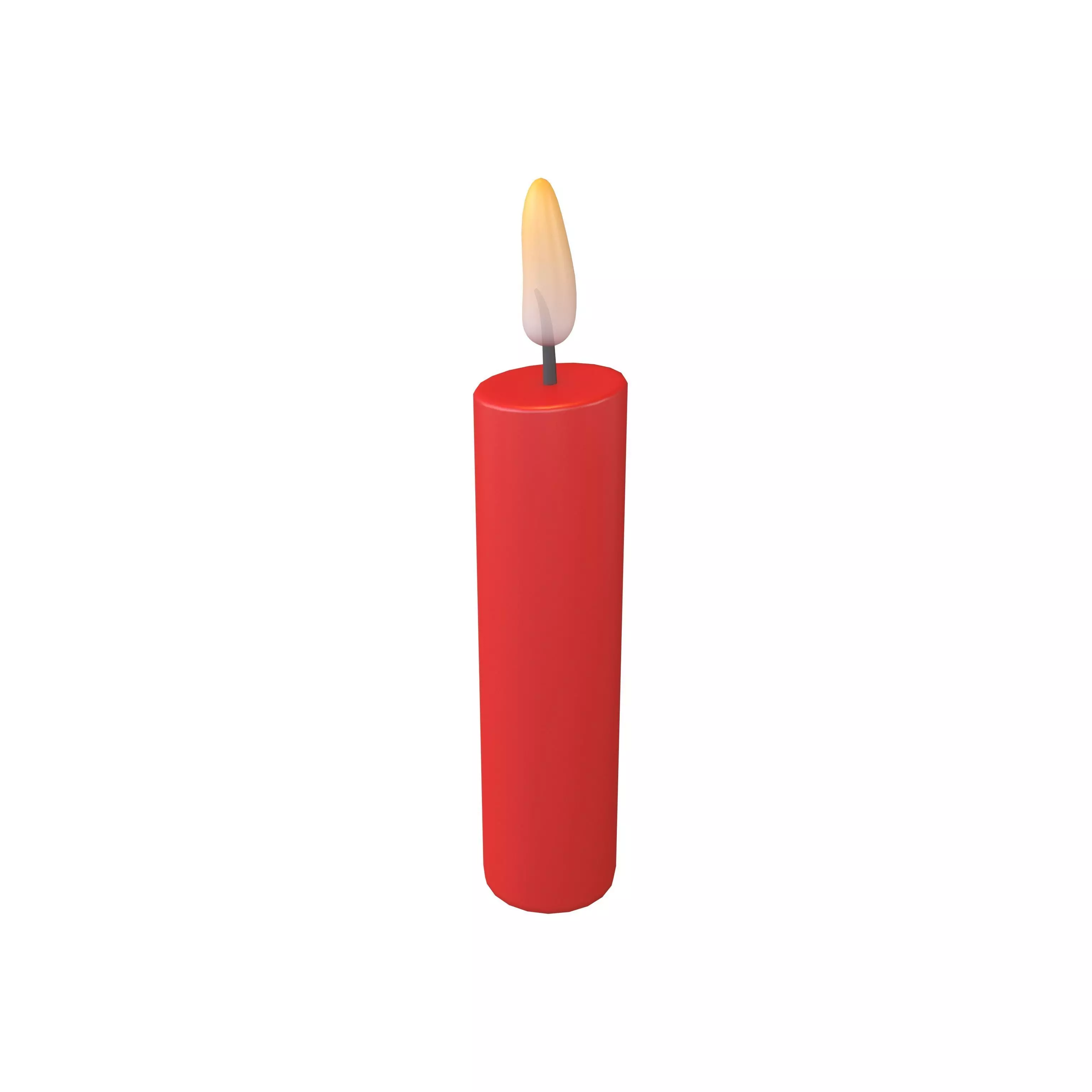 Cartoon Candle V1 001 Low-poly 3D model_0
