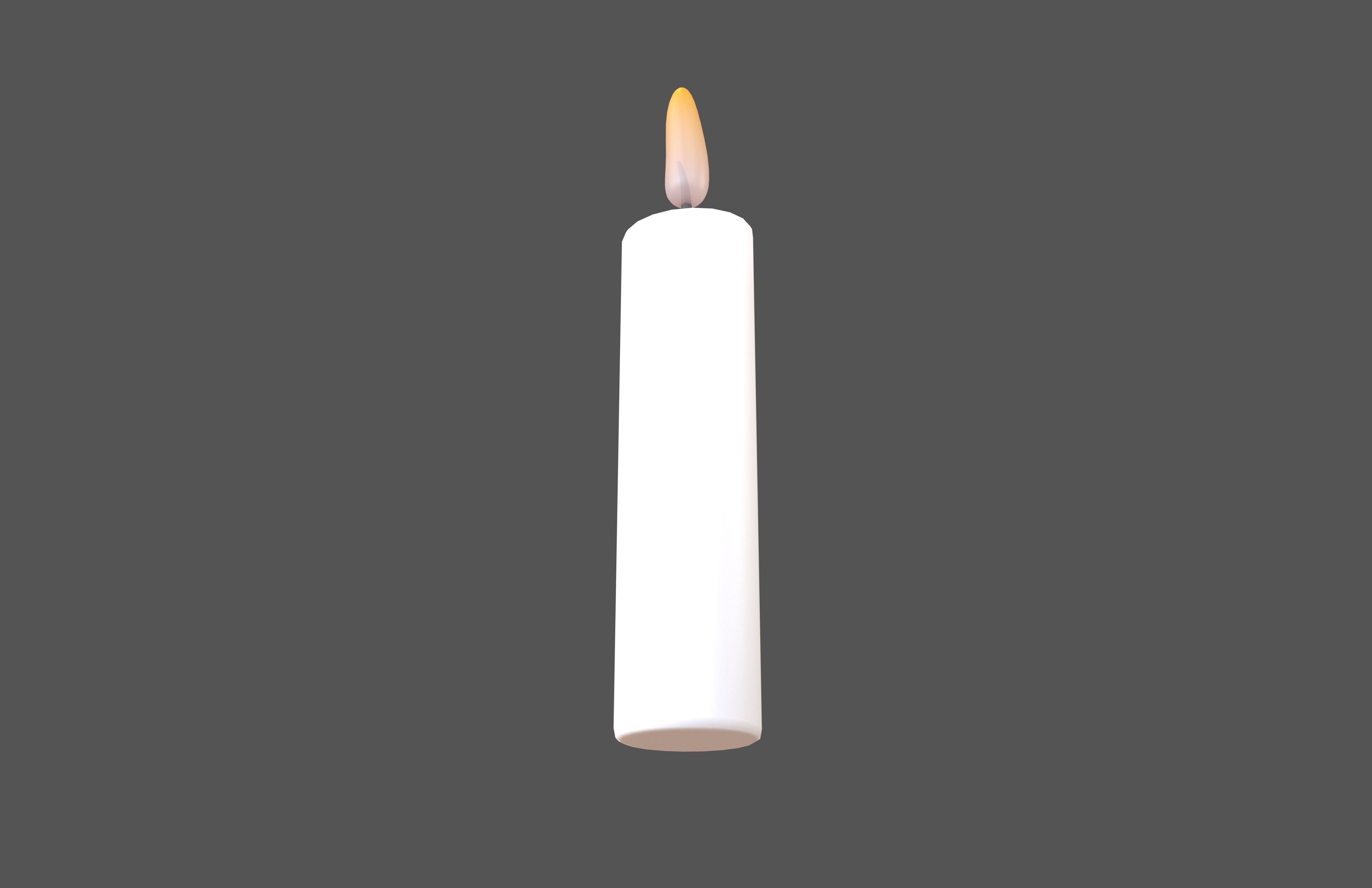 Cartoon Candle V1 002 Low-poly 3D model_3