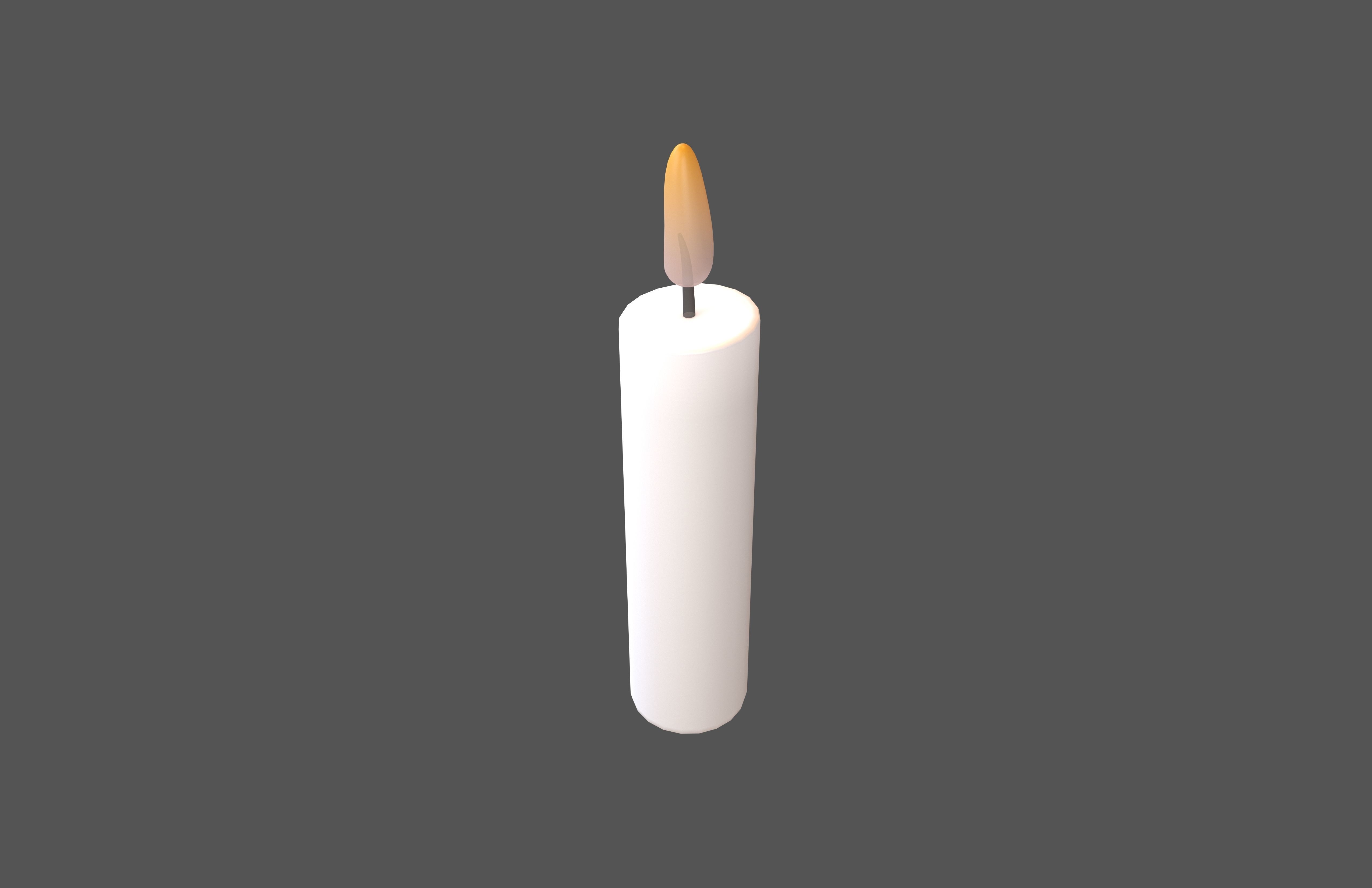Cartoon Candle V1 002 Low-poly 3D model_1