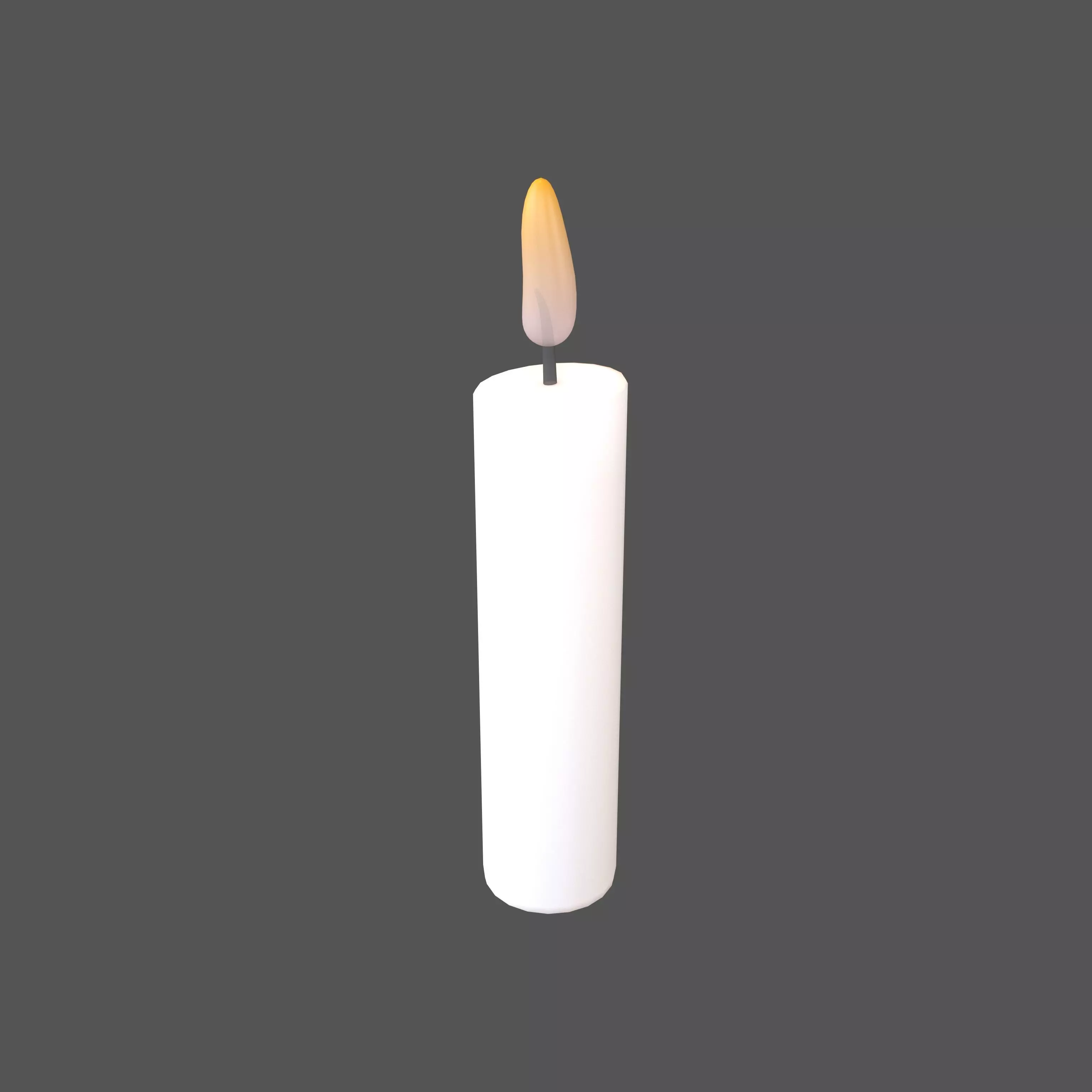 Cartoon Candle V1 002 Low-poly 3D model_0