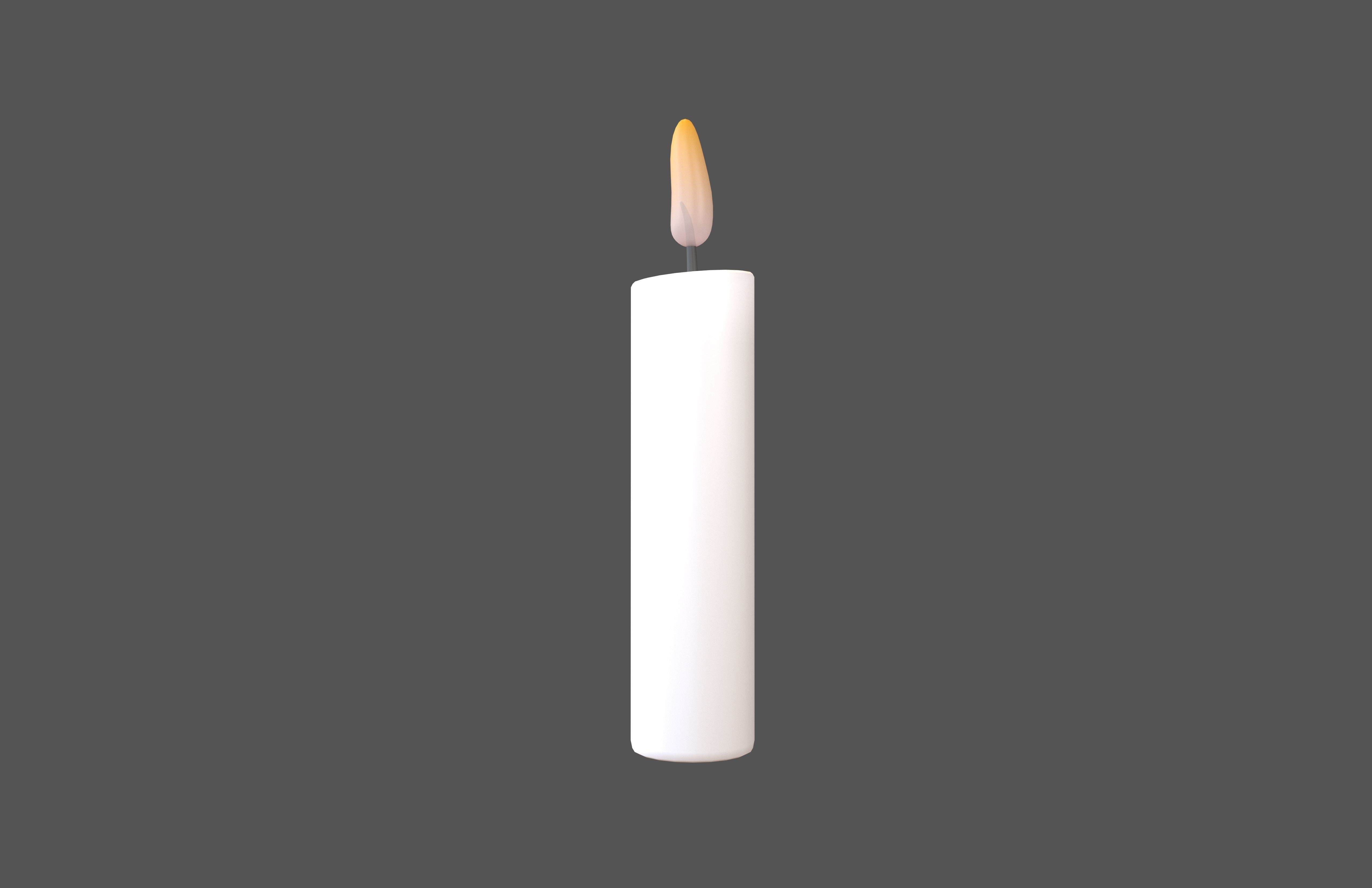 Cartoon Candle V1 002 Low-poly 3D model_2