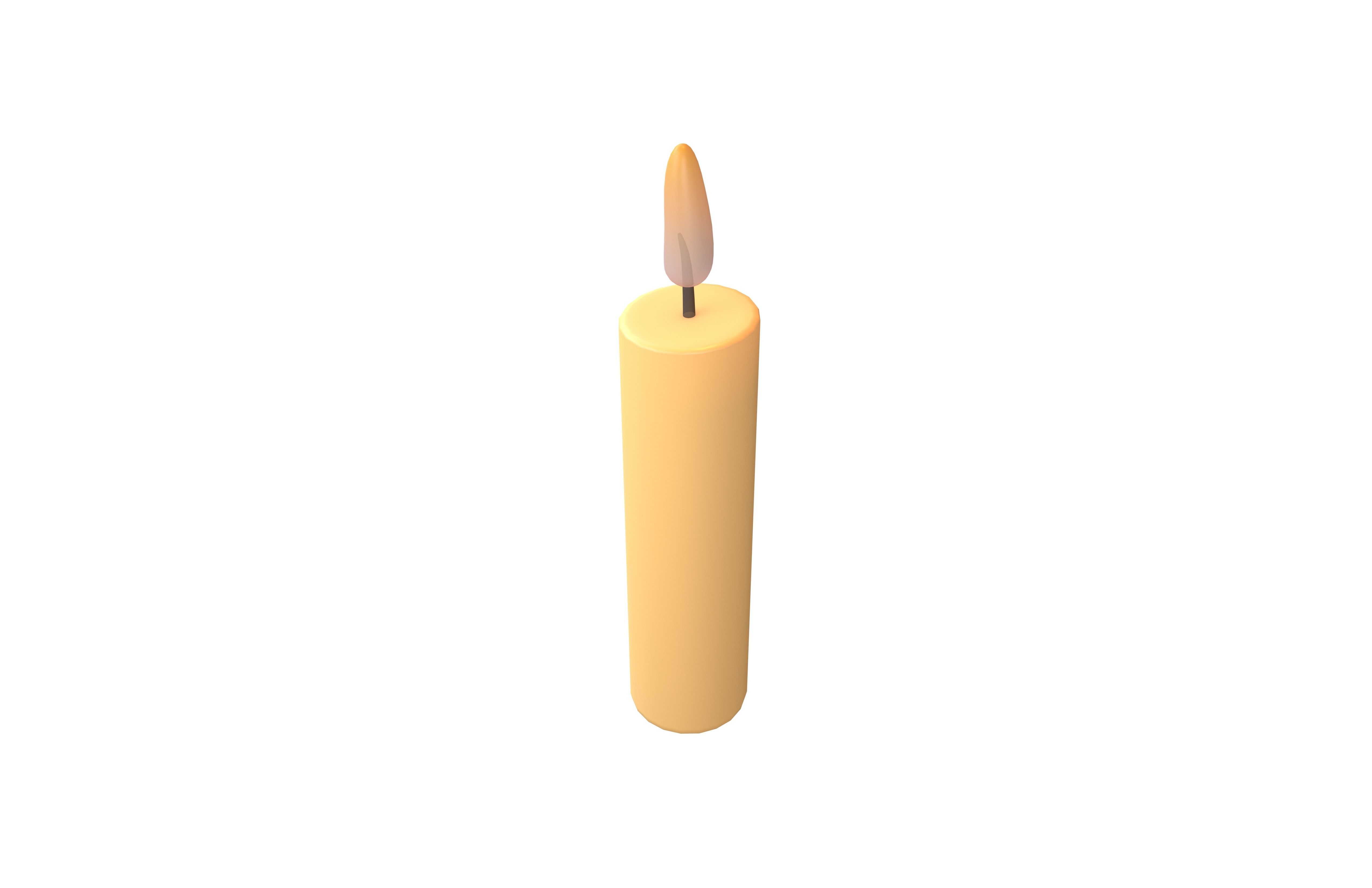 Cartoon Candle V1 003 Low-poly 3D model_1
