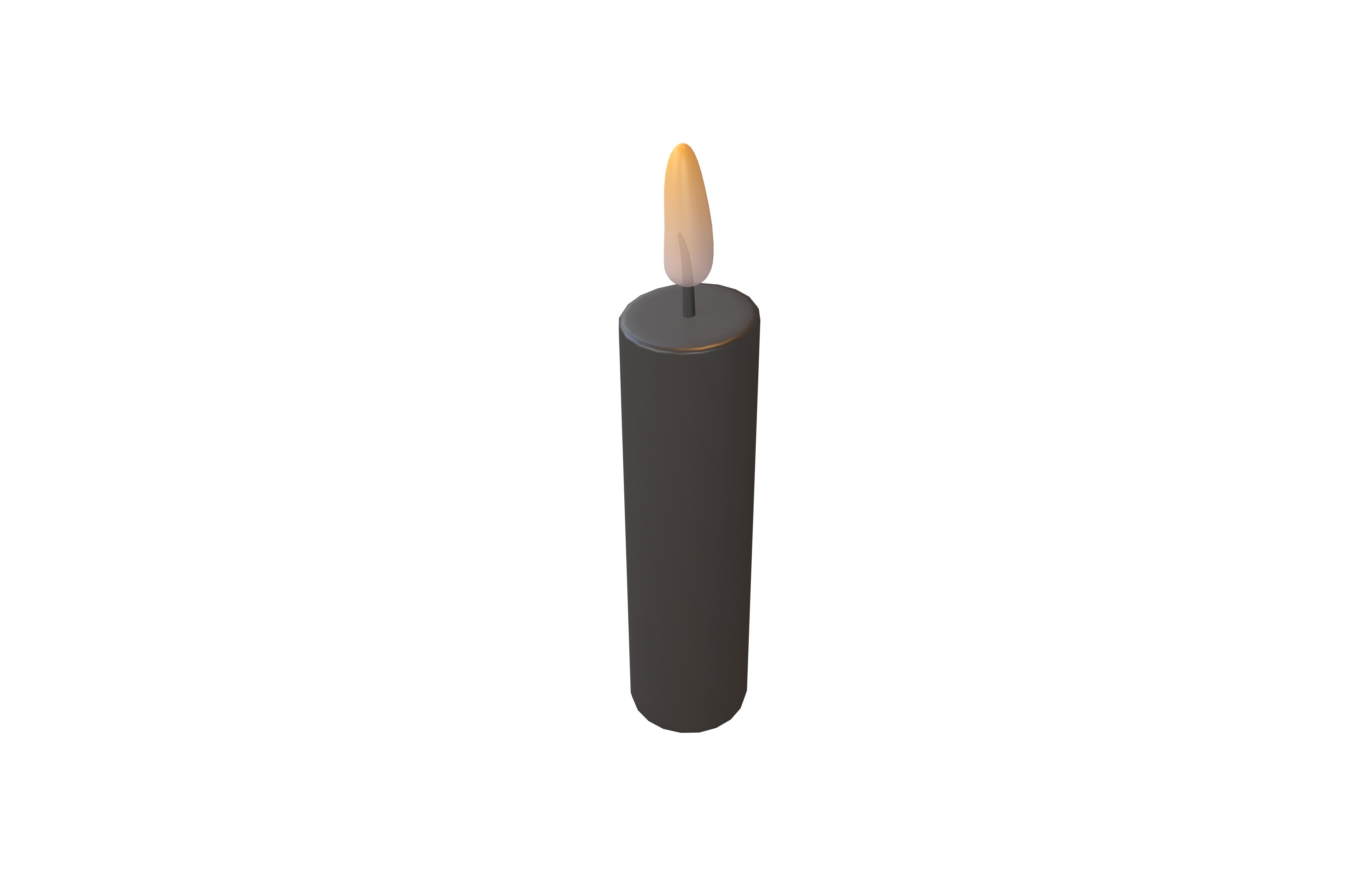Cartoon Candle V1 004 Low-poly 3D model_2