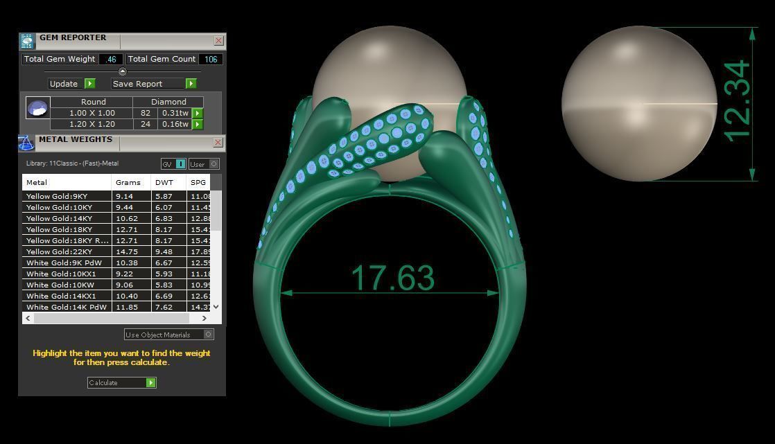 Ring Pearl 3D print model_1