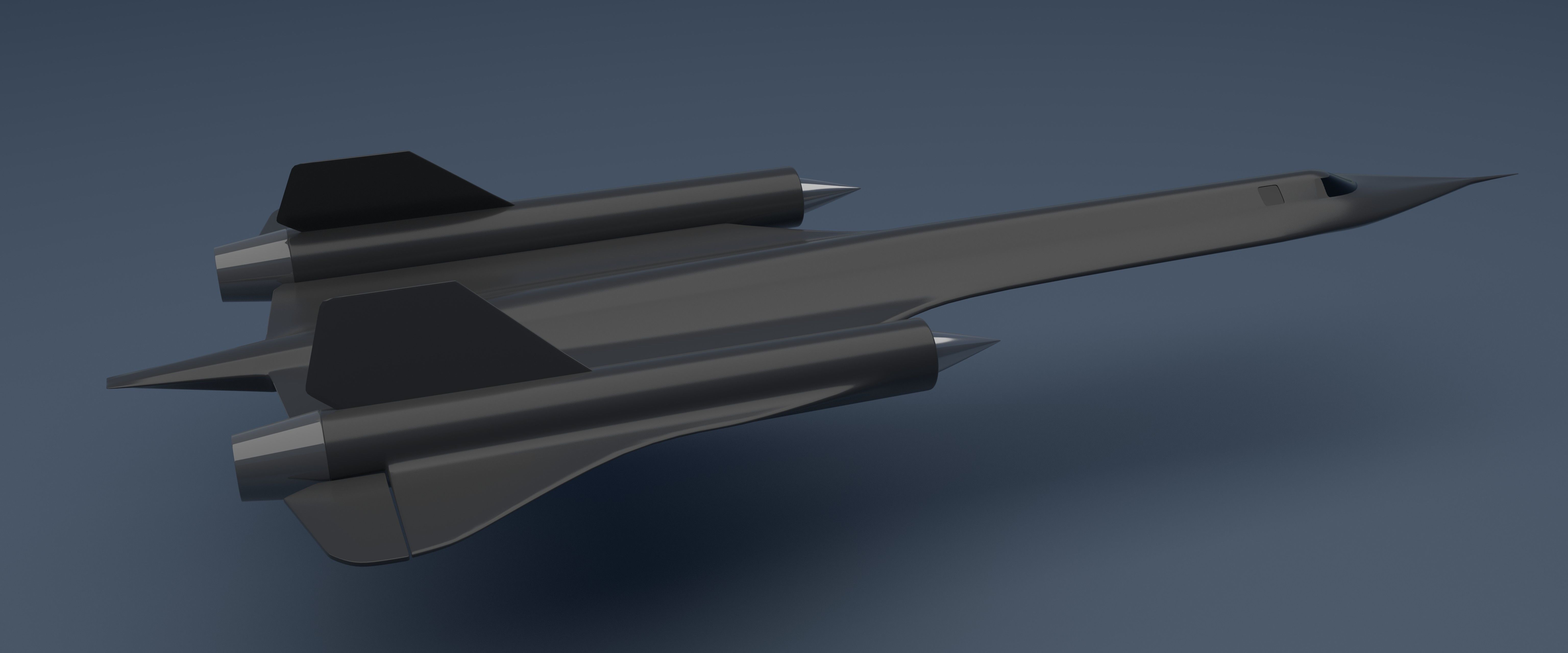Sleek Futuristic Jet 3D model_1