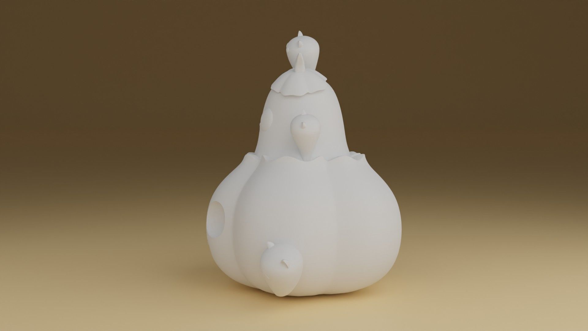 halloween pumpkin cat 3D print model_5