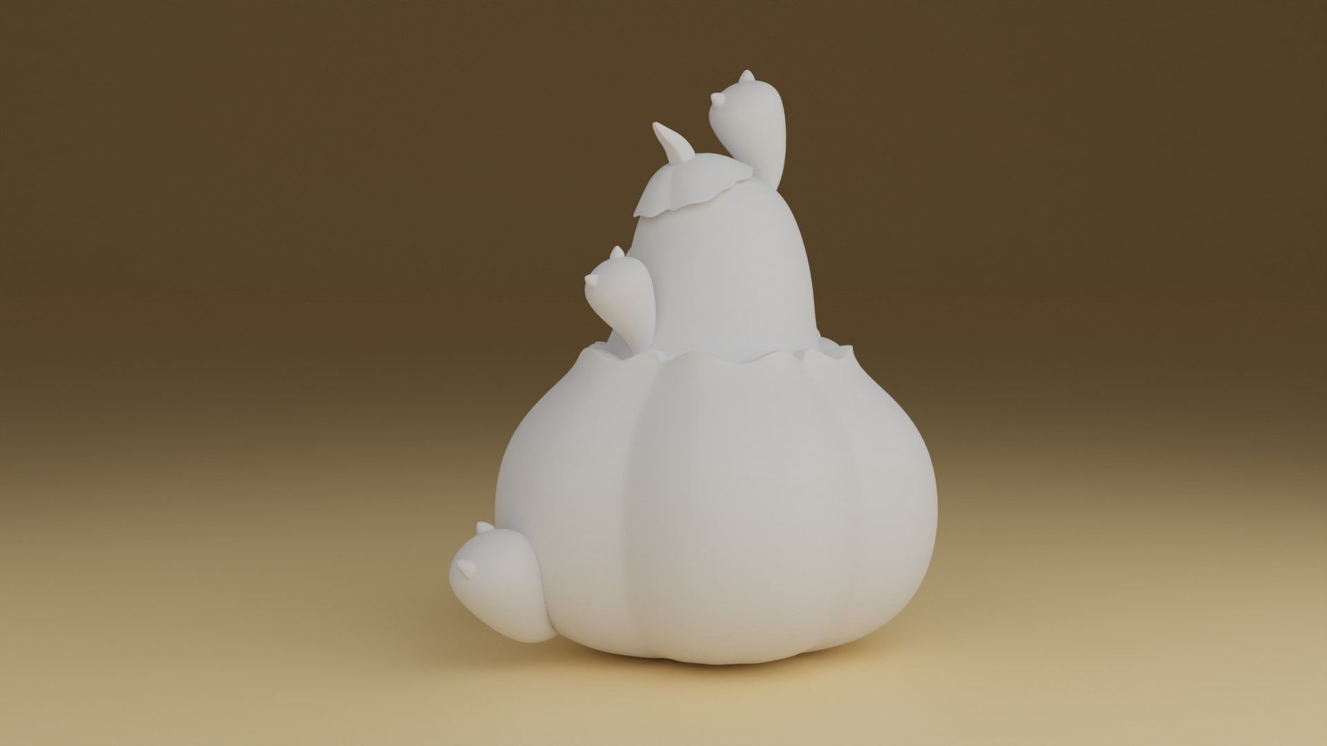 halloween pumpkin cat 3D print model_4