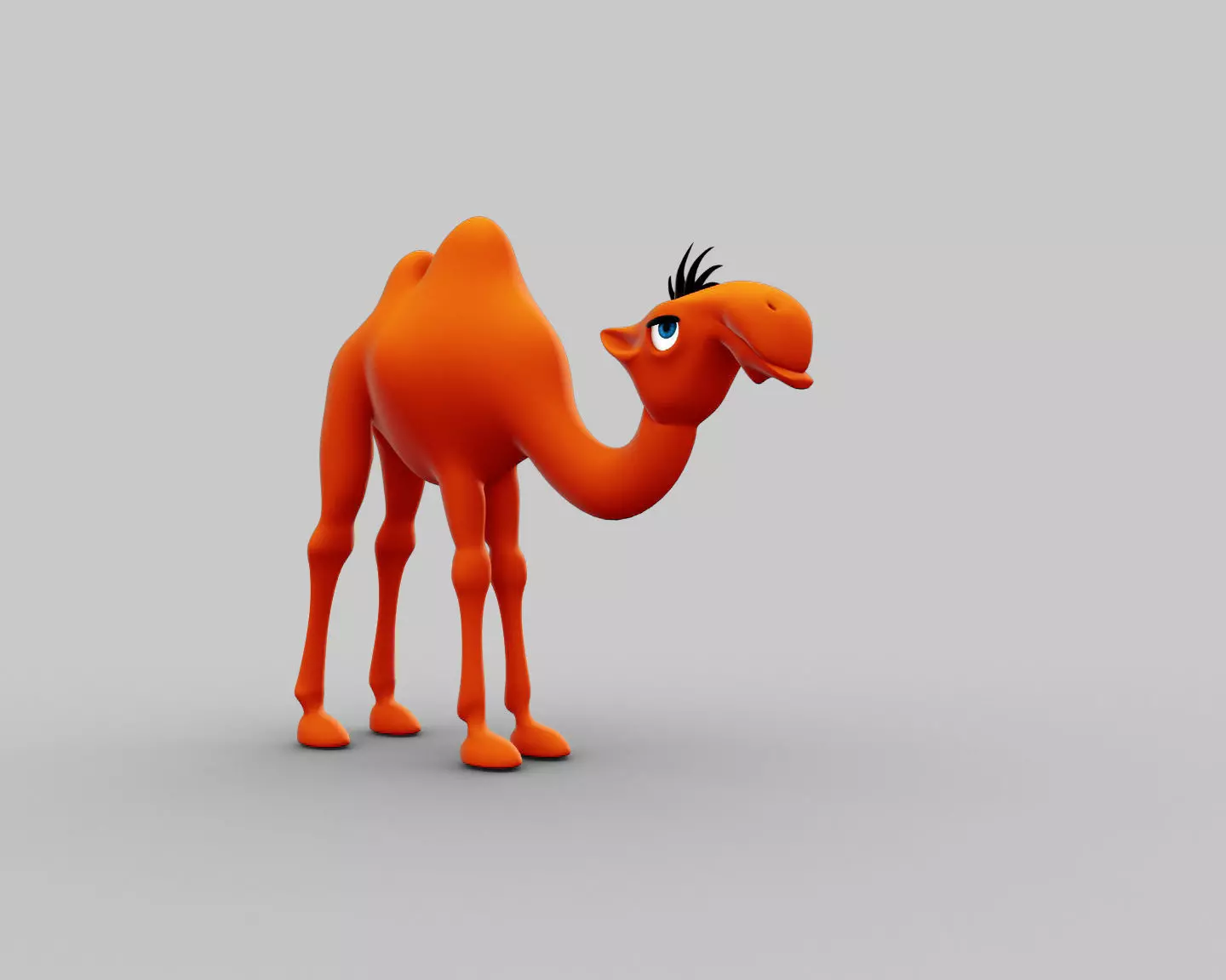 Camel funny cartoon character 3D model