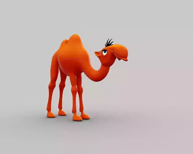 Camel funny cartoon character 3D model