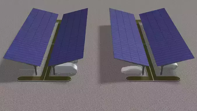Solar carport 23U01 3D model