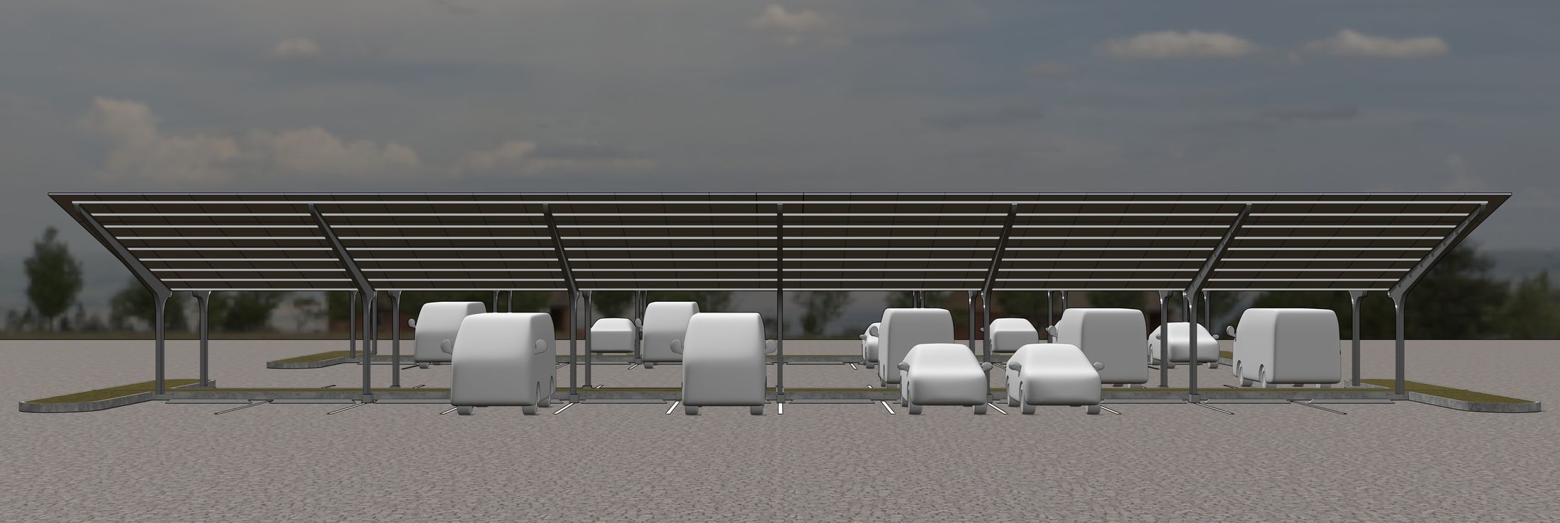 Solar carport 23U01 3D model_4