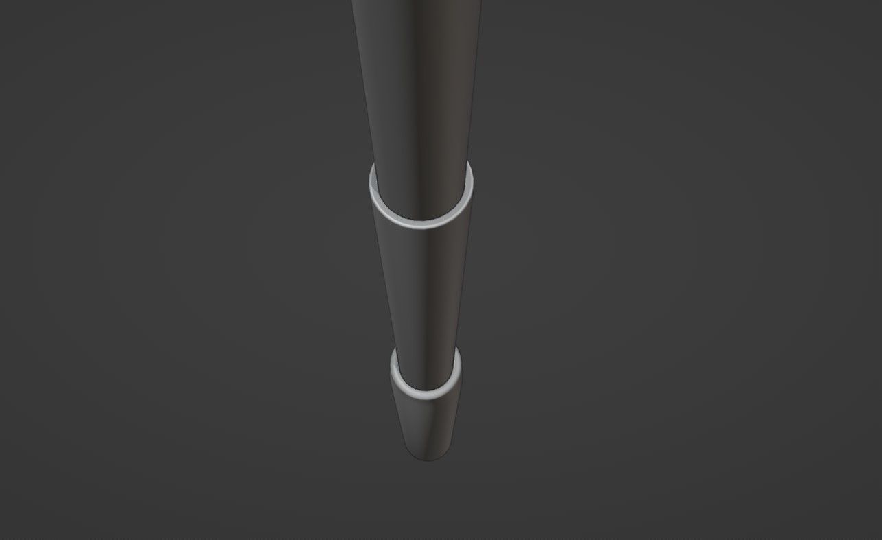 Telescopic baton Low-poly 3D model_9