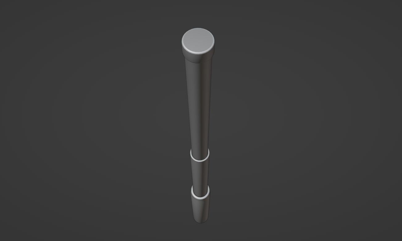 Telescopic baton Low-poly 3D model_7