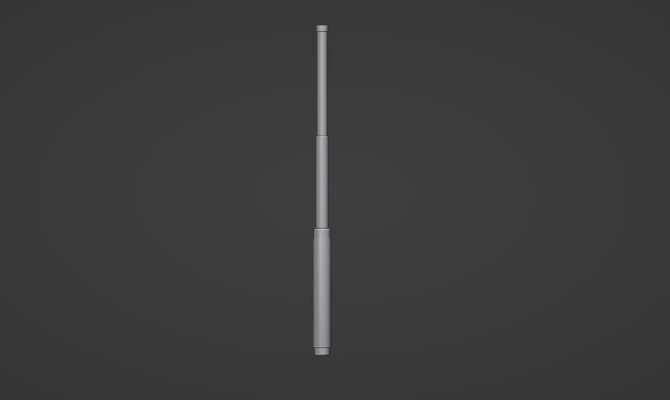 Telescopic baton Low-poly 3D model_5