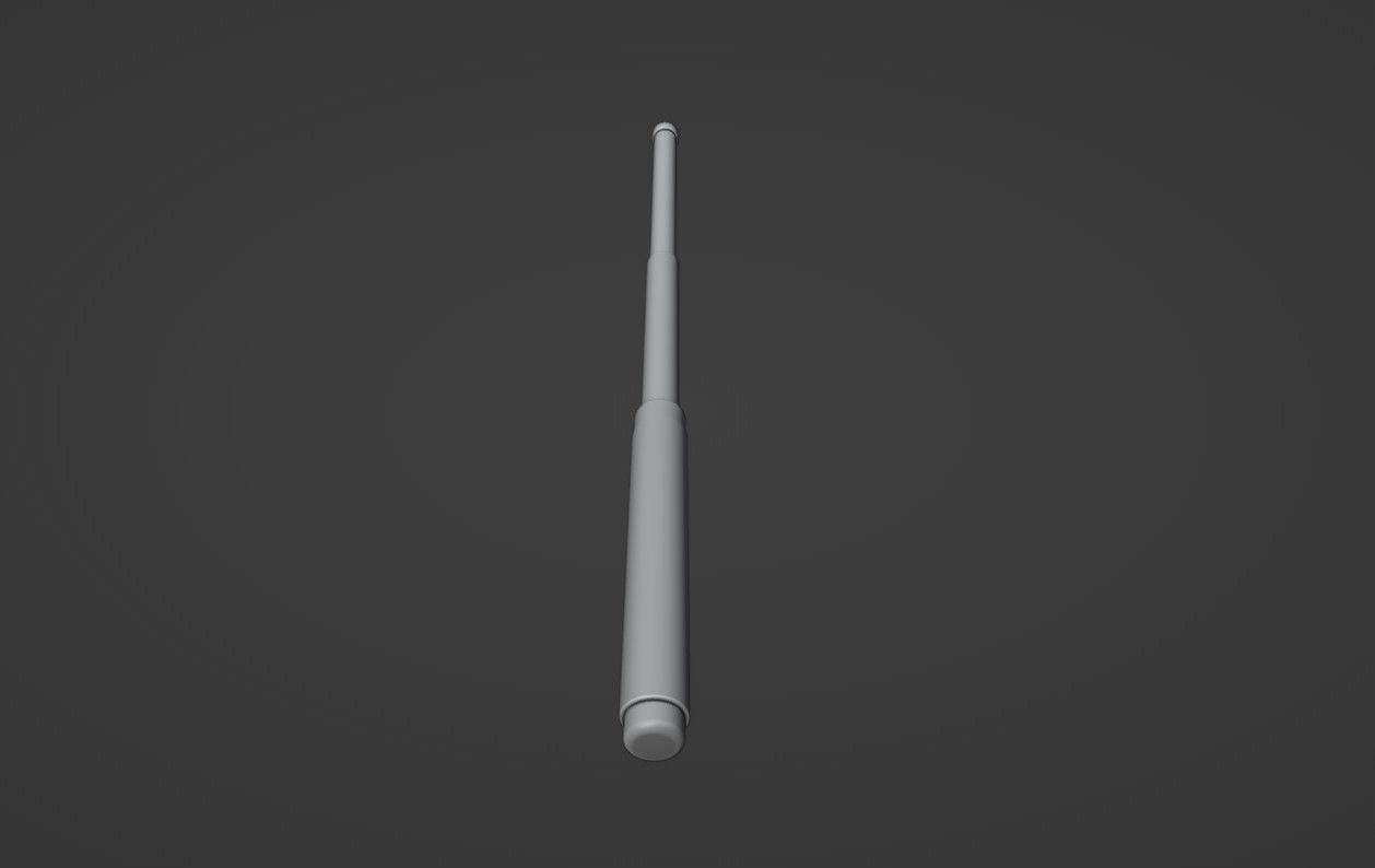 Telescopic baton Low-poly 3D model_8