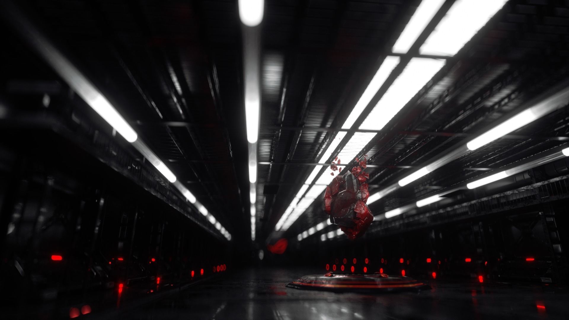 Future crystal dissipation scene 3D model 3D model_2