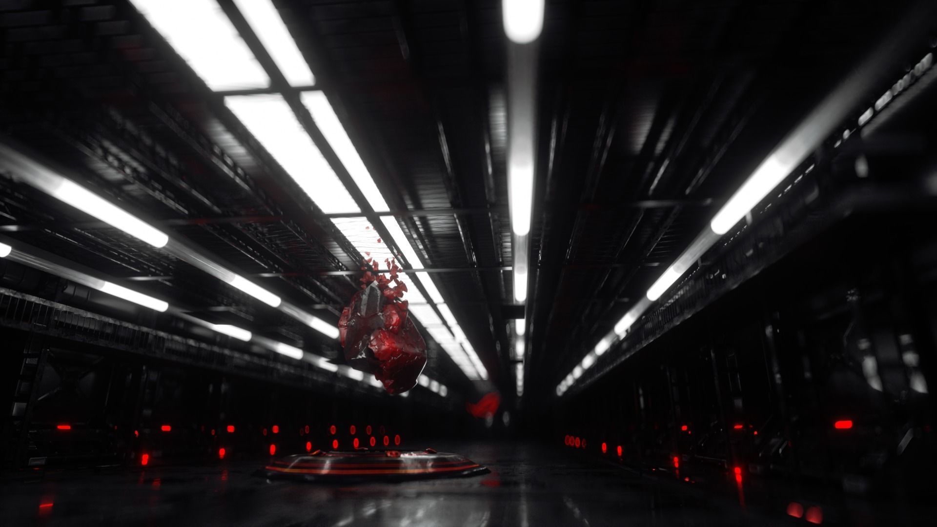 Future crystal dissipation scene 3D model 3D model_1