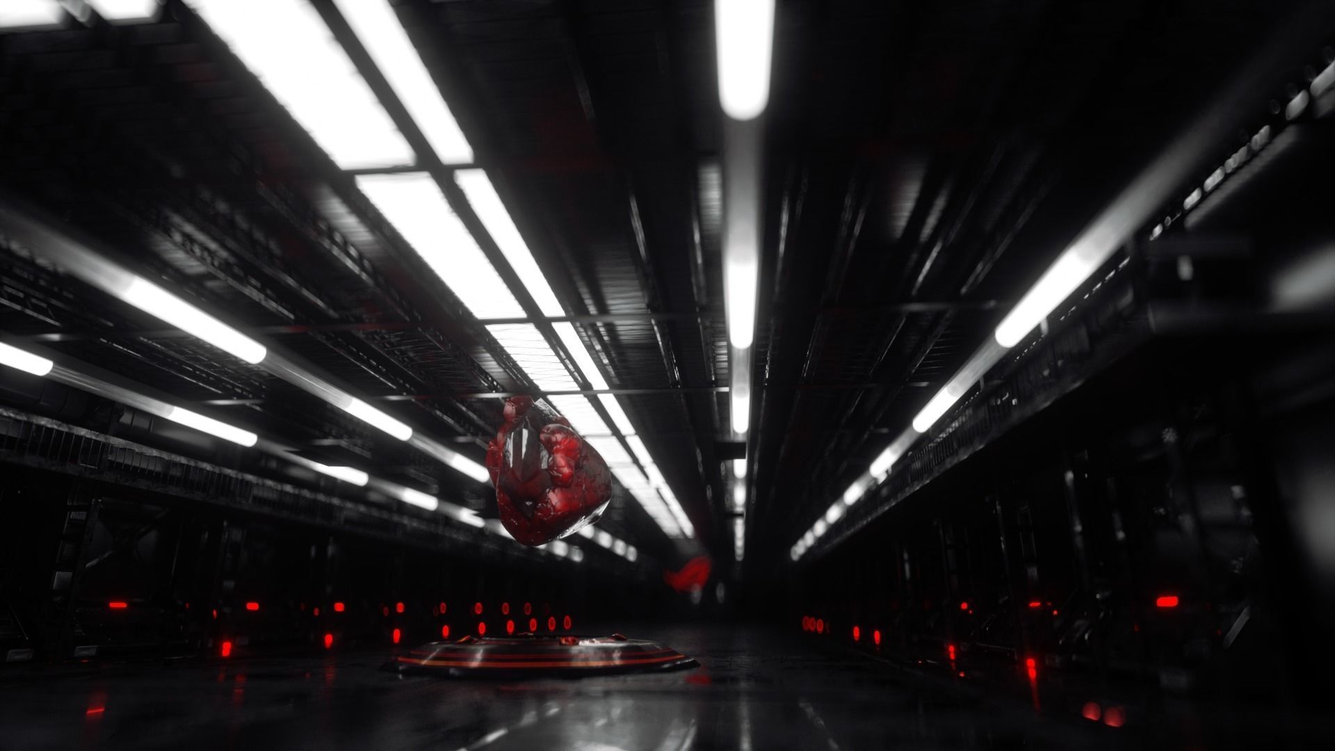 Future crystal dissipation scene 3D model 3D model_3