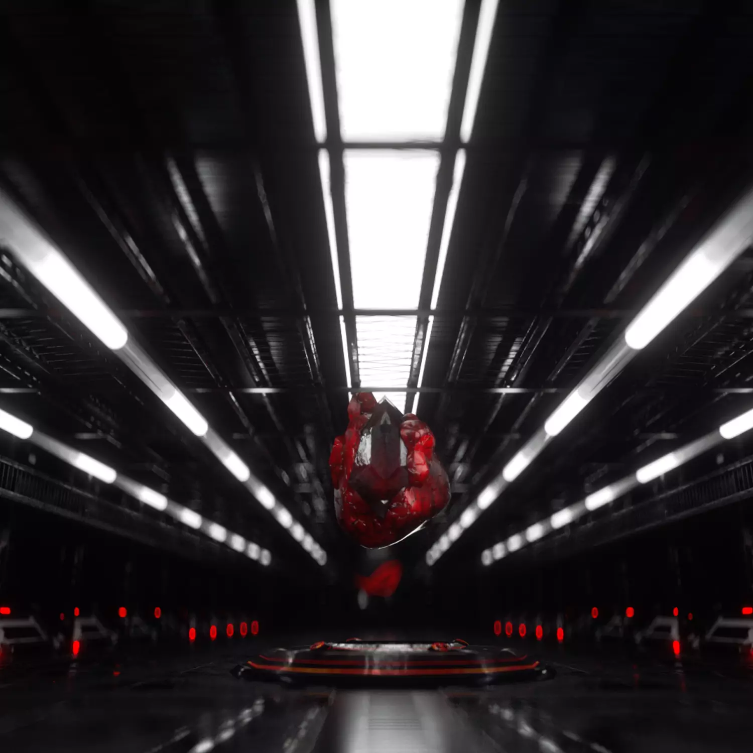 Future crystal dissipation scene 3D model 3D model_0