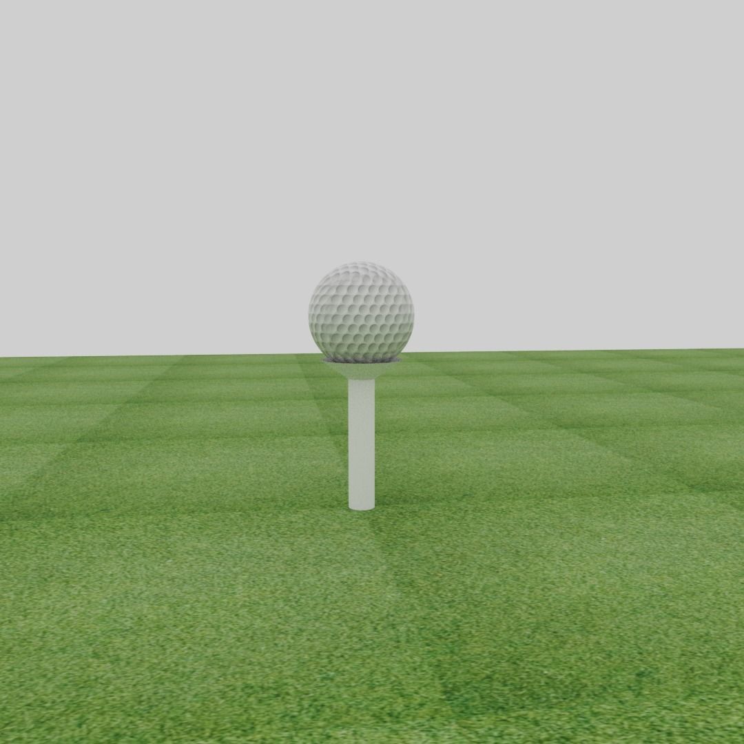 Golf Ball Low-poly 3D model_3