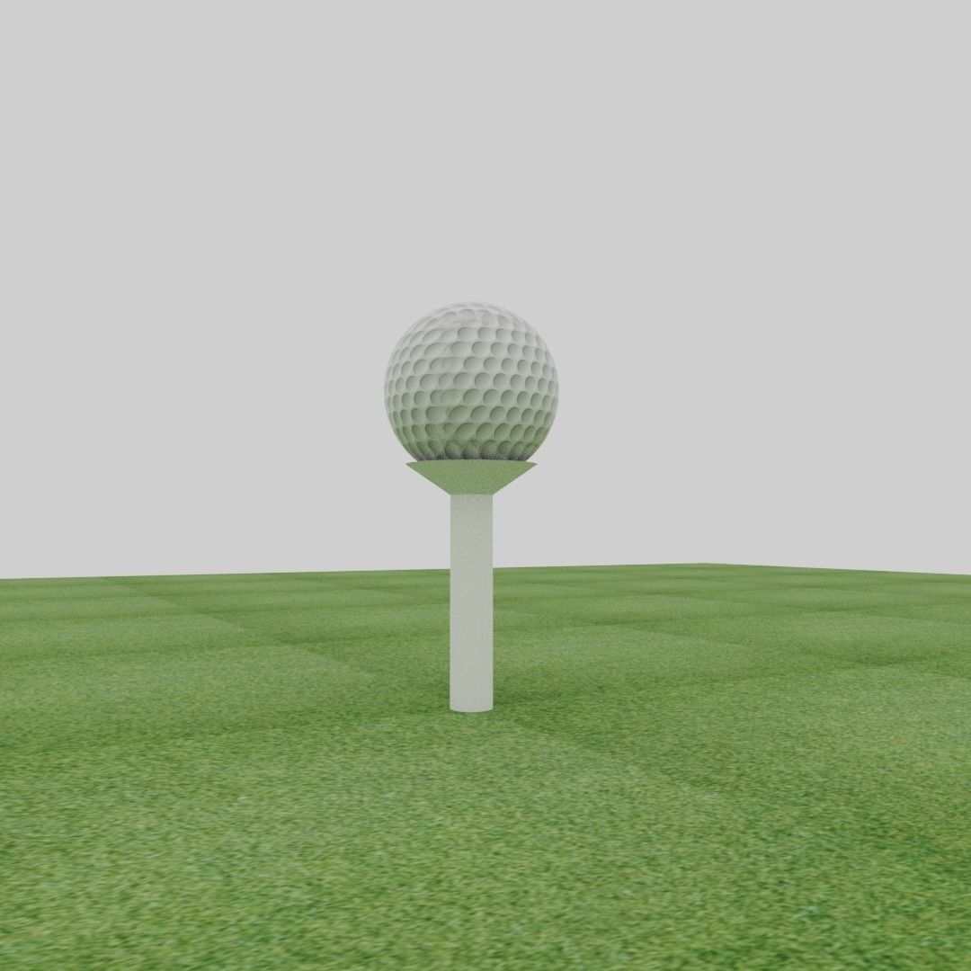 Golf Ball Low-poly 3D model_4
