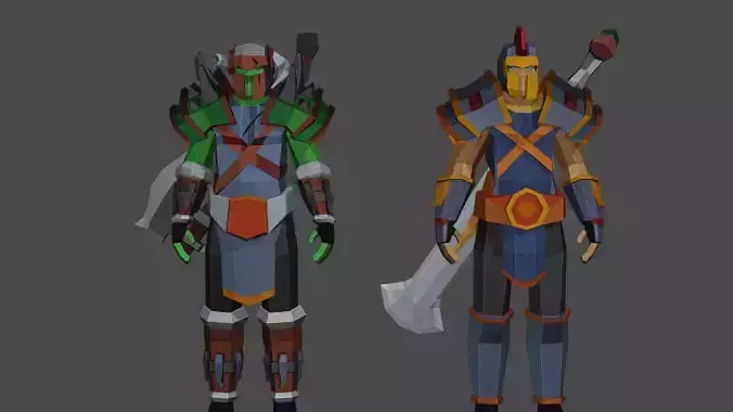 Lowpoly game characters