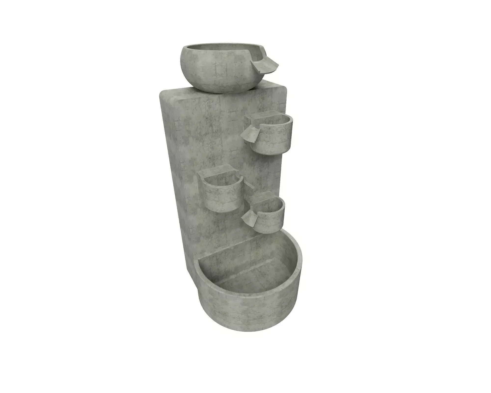 Fountain garden 3D model_0