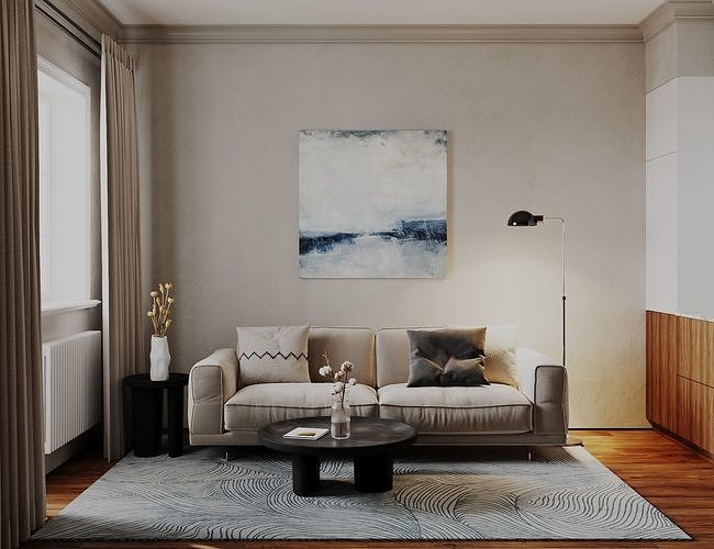 Modern residential interior 04 3D model 4