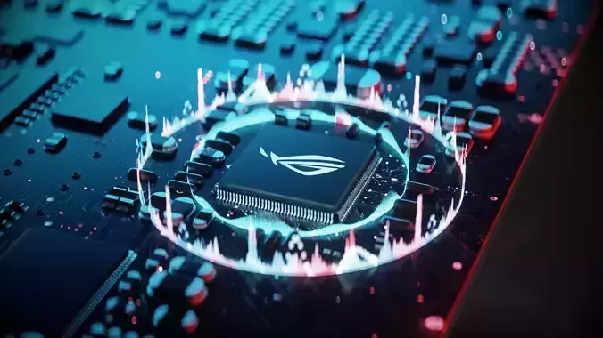 chip CPU audio chip motherboard circuit board 3D model  Low-poly 3D model