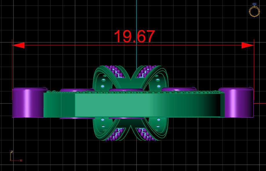 B letter pendant 3D print model_14