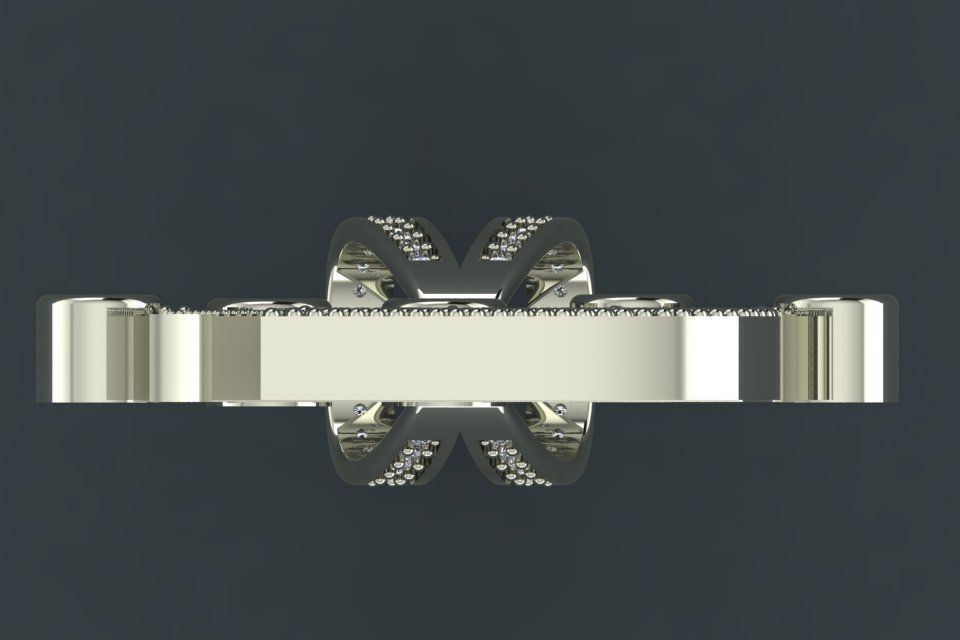 B letter pendant 3D print model_11