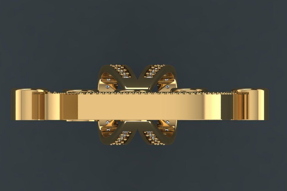 B letter pendant 3D print model_13