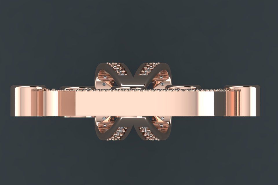 B letter pendant 3D print model_12