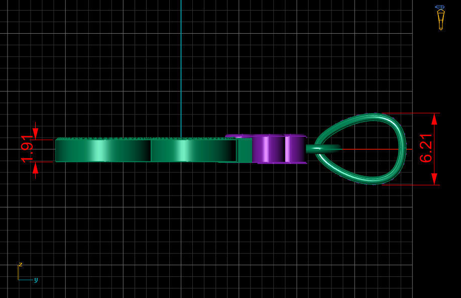 B letter pendant 3D print model_10