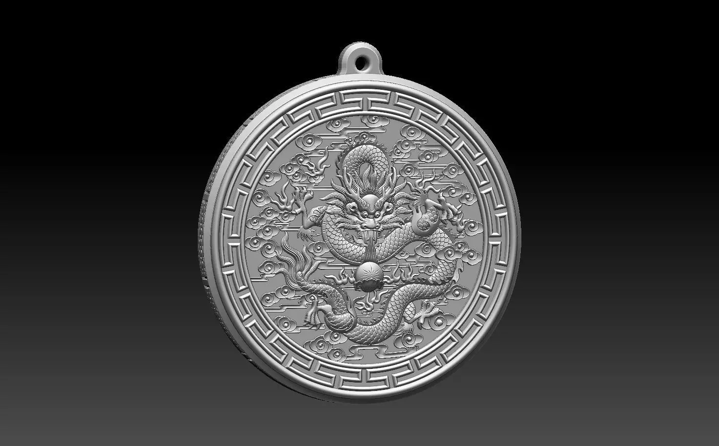 HM Asian Dragon Keychain 001 3D print model_0