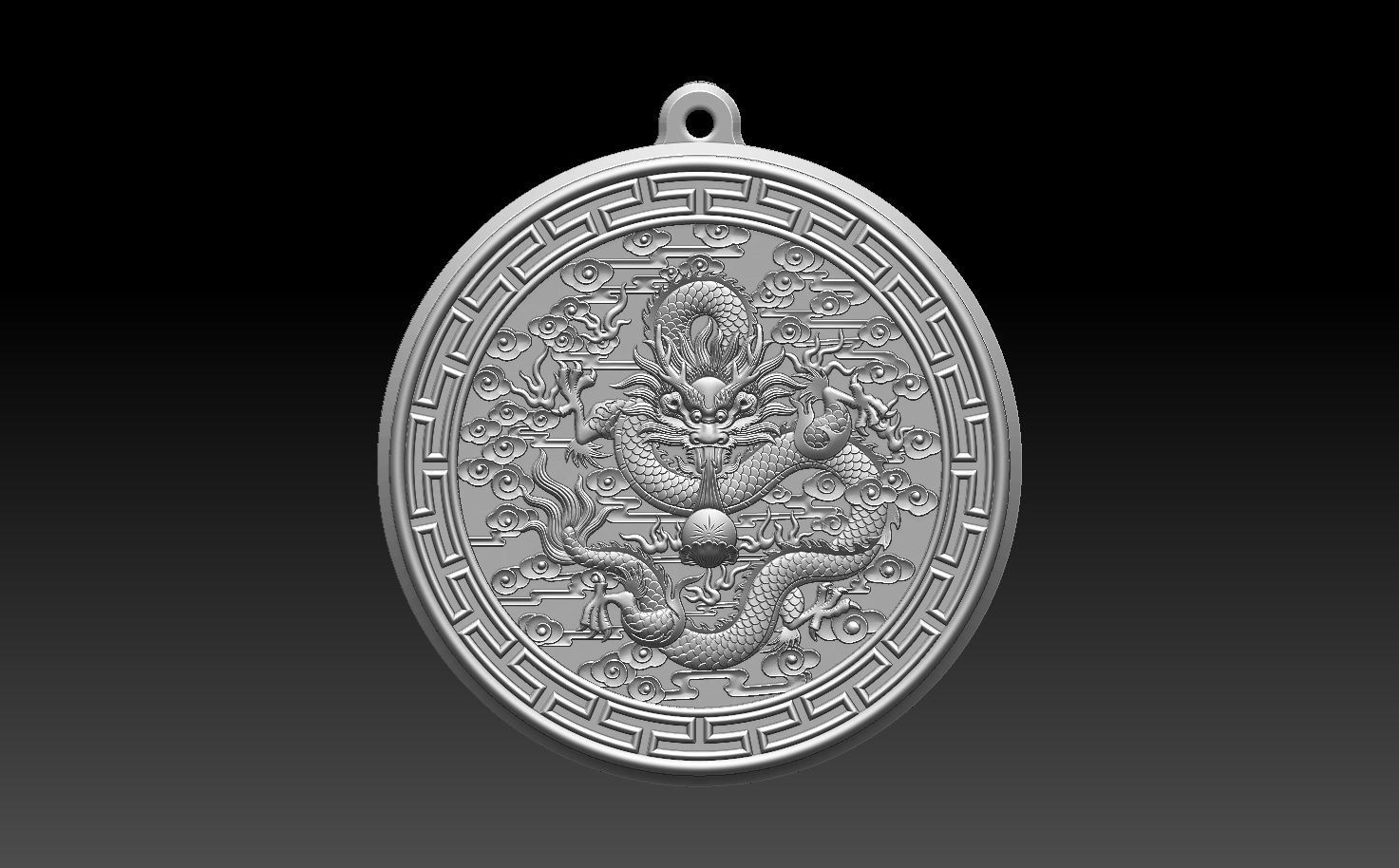 HM Asian Dragon Keychain 001 3D print model_2
