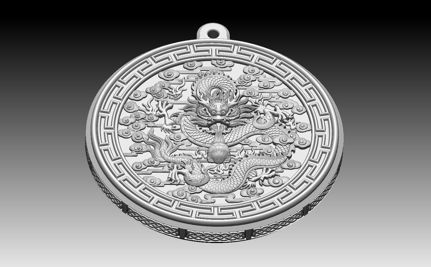 HM Asian Dragon Keychain 001 3D print model_3