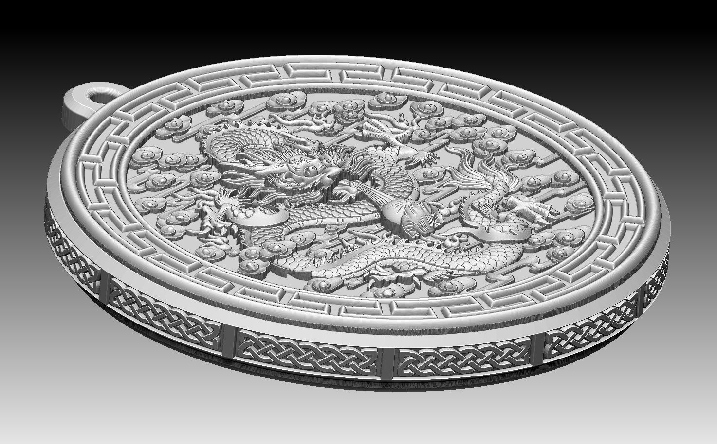 HM Asian Dragon Keychain 001 3D print model_11