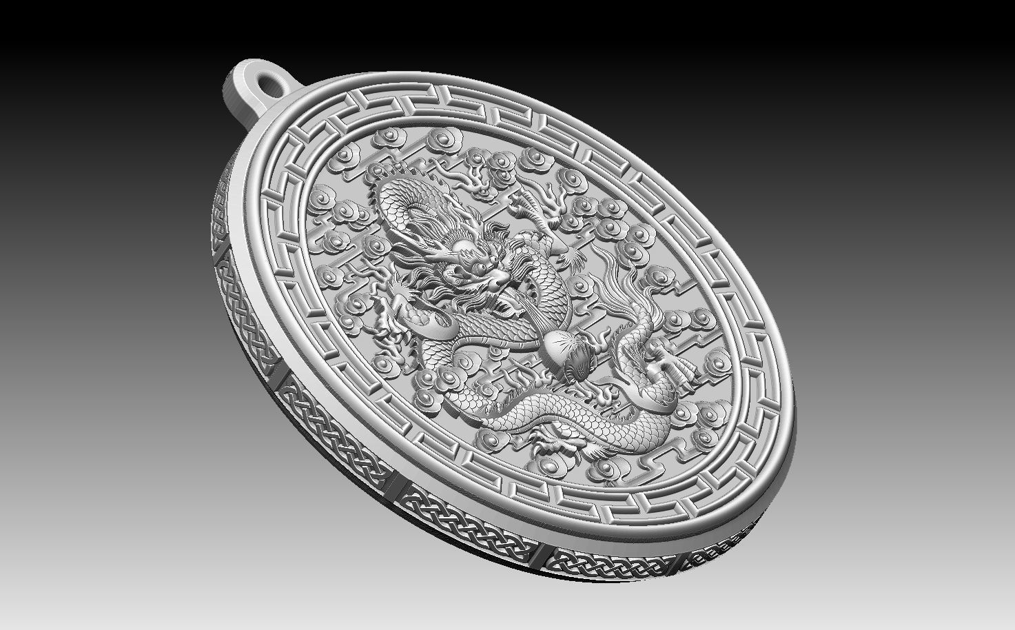 HM Asian Dragon Keychain 001 3D print model_9