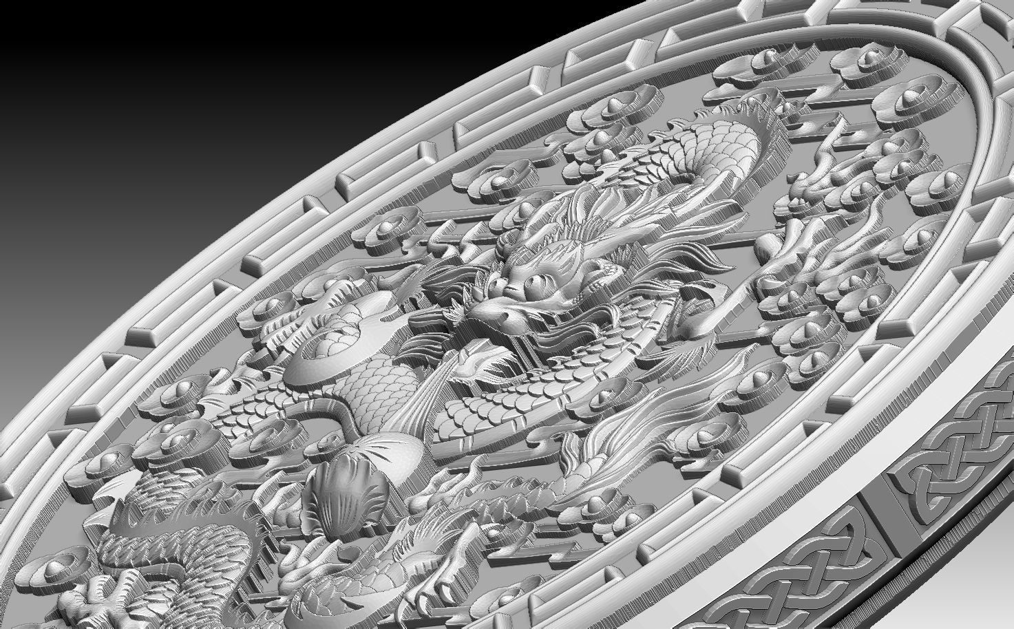 HM Asian Dragon Keychain 001 3D print model_12