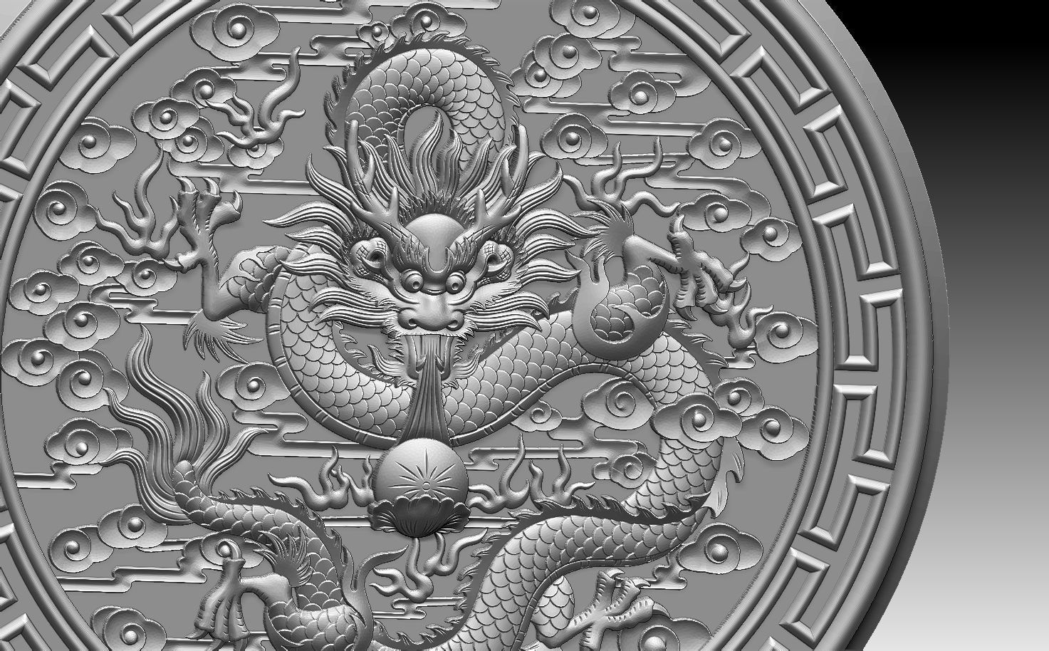 HM Asian Dragon Keychain 001 3D print model_6