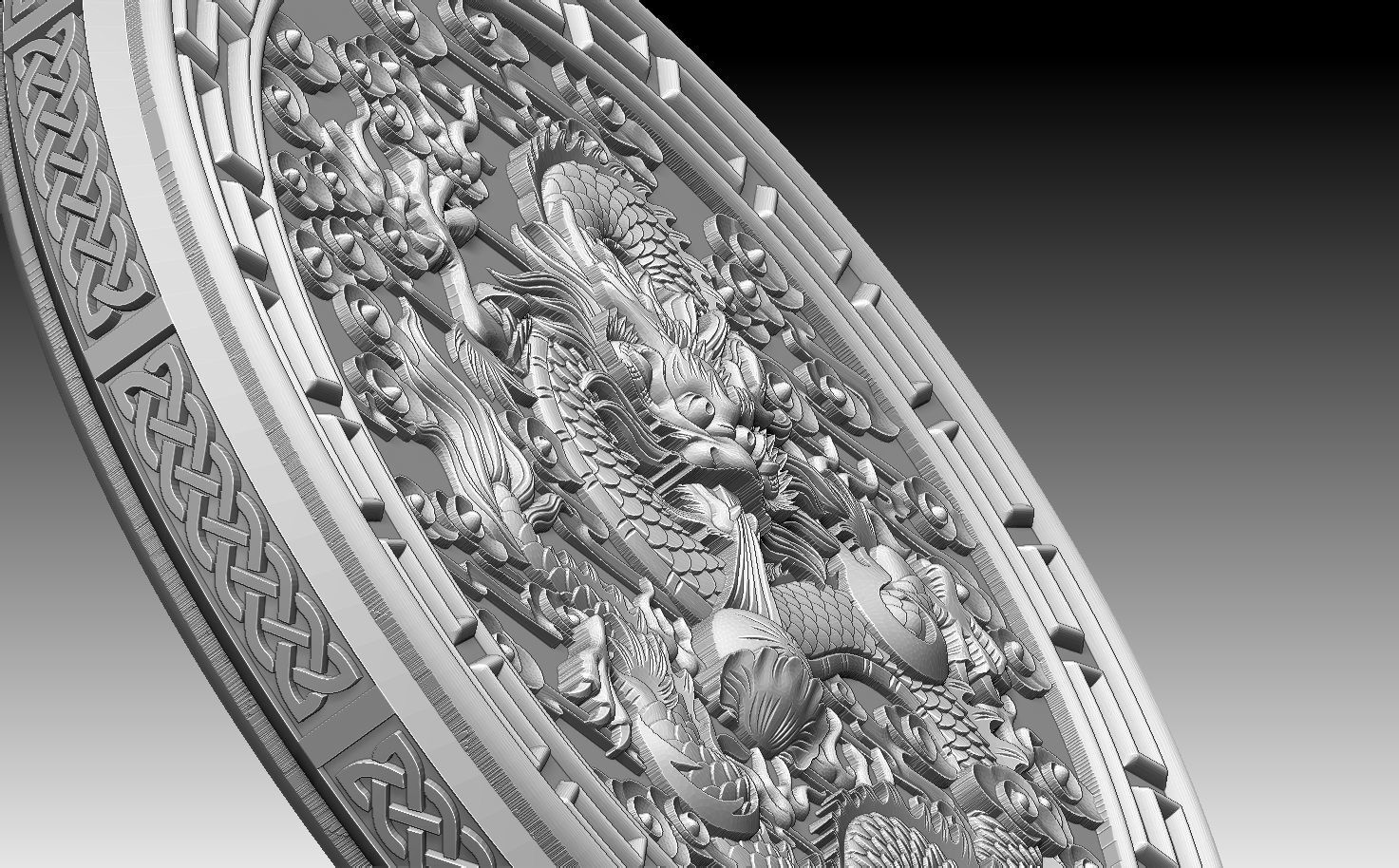 HM Asian Dragon Keychain 001 3D print model_7